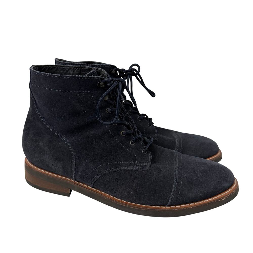 Thursday Boot Company Mens Size 15 Captain Navy Midnight Suede Cap Toe Ankle